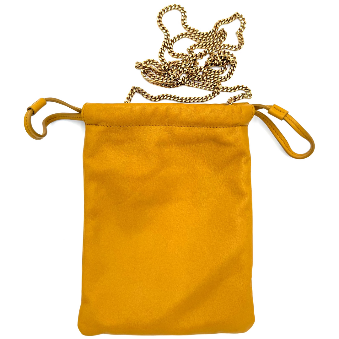 YSL Drawstring Leather Pouch on Chain