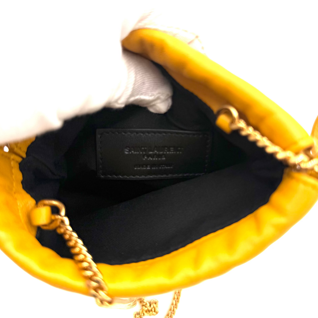 YSL Drawstring Leather Pouch on Chain