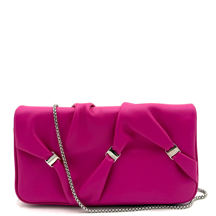 Pleated Leather Wallet on Chain