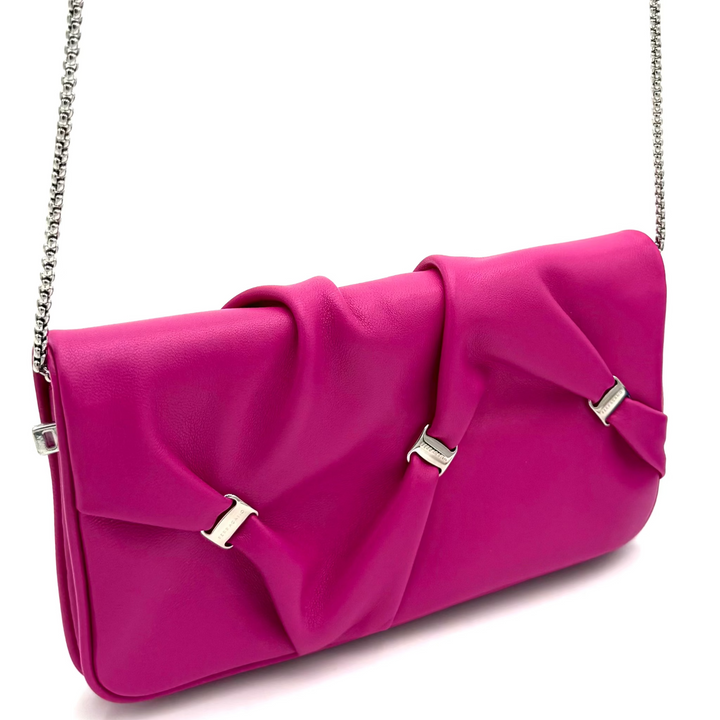 Pleated Leather Wallet on Chain