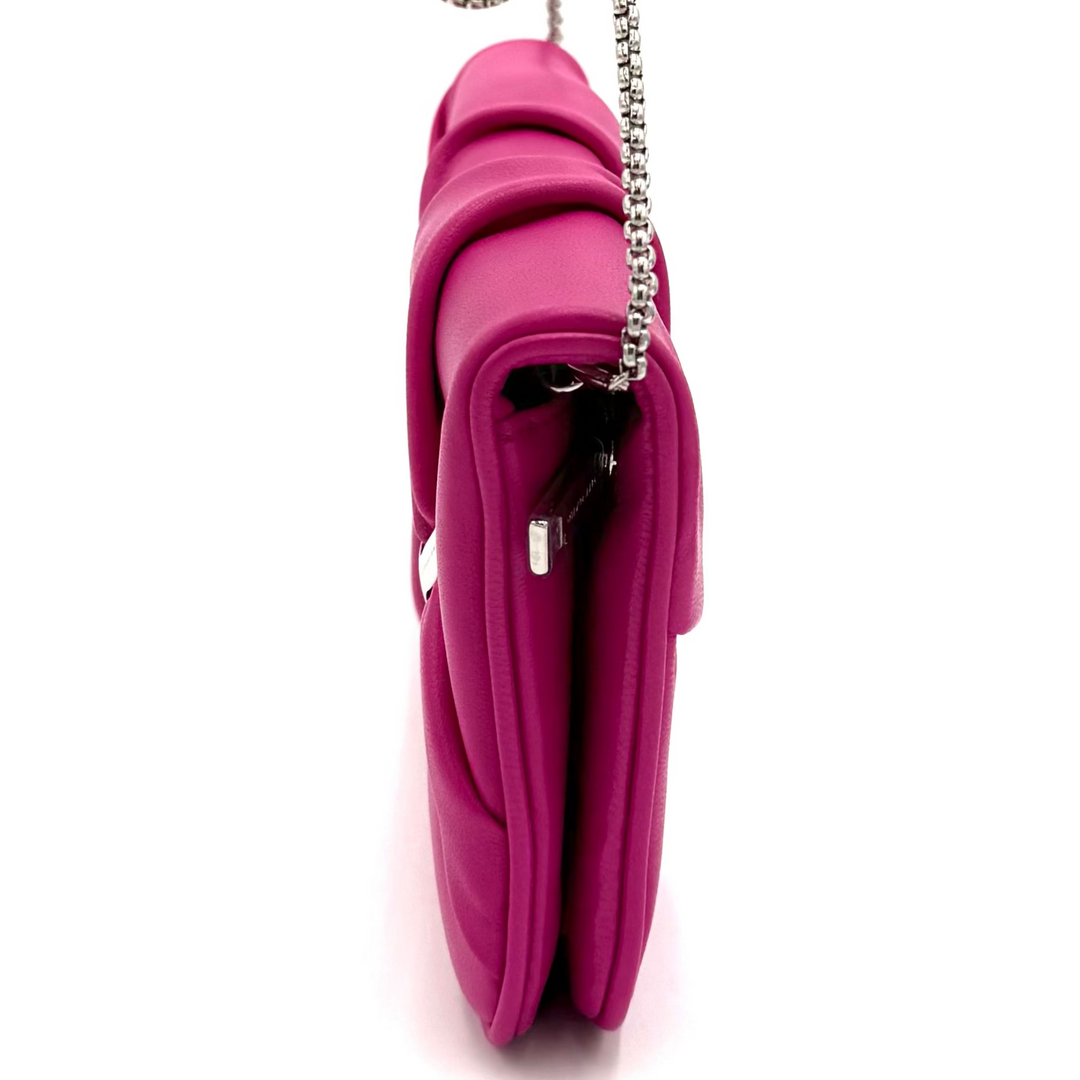 Pleated Leather Wallet on Chain