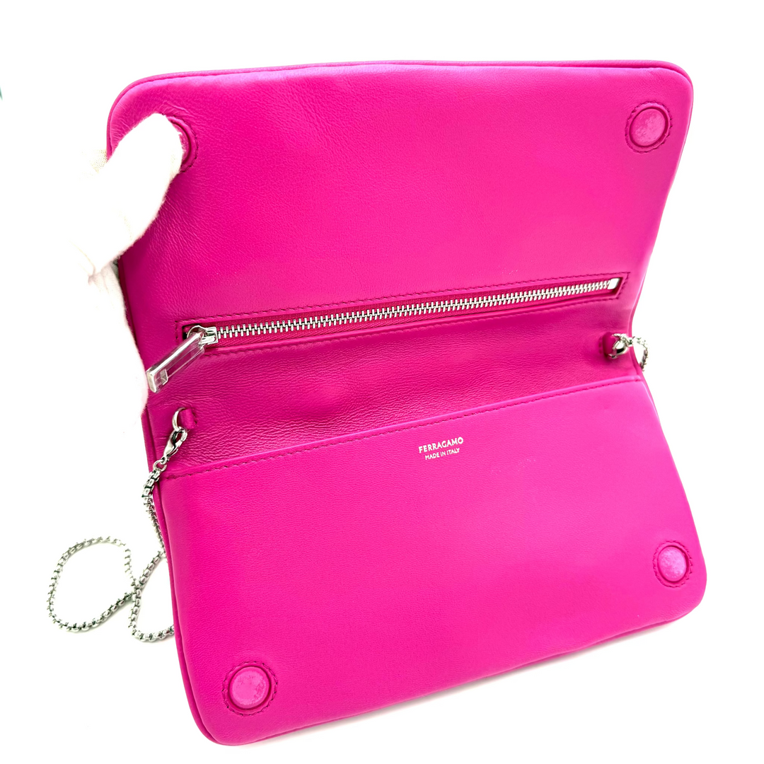 Pleated Leather Wallet on Chain