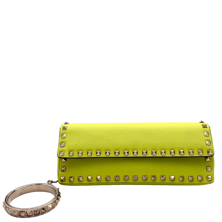 Rockstud Bracelet Leather Clutch Bag