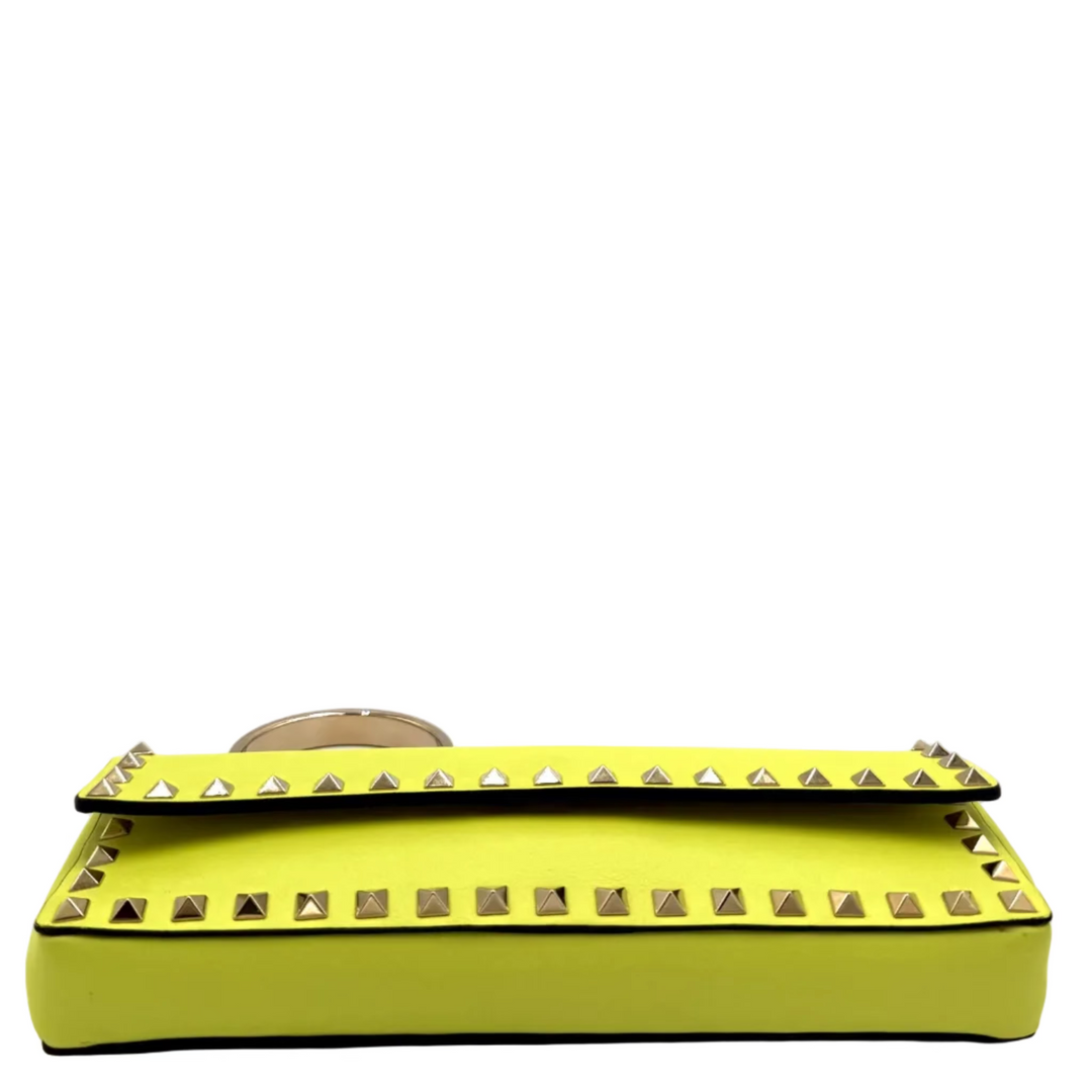 Rockstud Bracelet Leather Clutch Bag