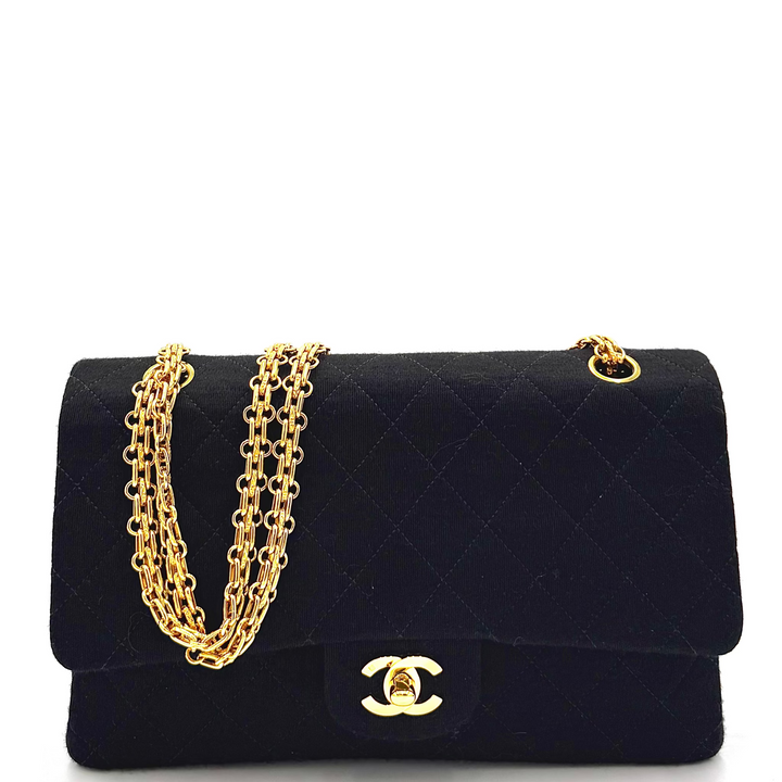 Classic Double Flap Medium Quilted Jersey Bag