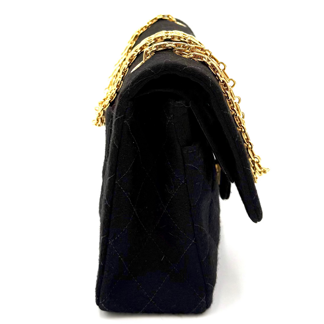 Classic Double Flap Medium Quilted Jersey Bag
