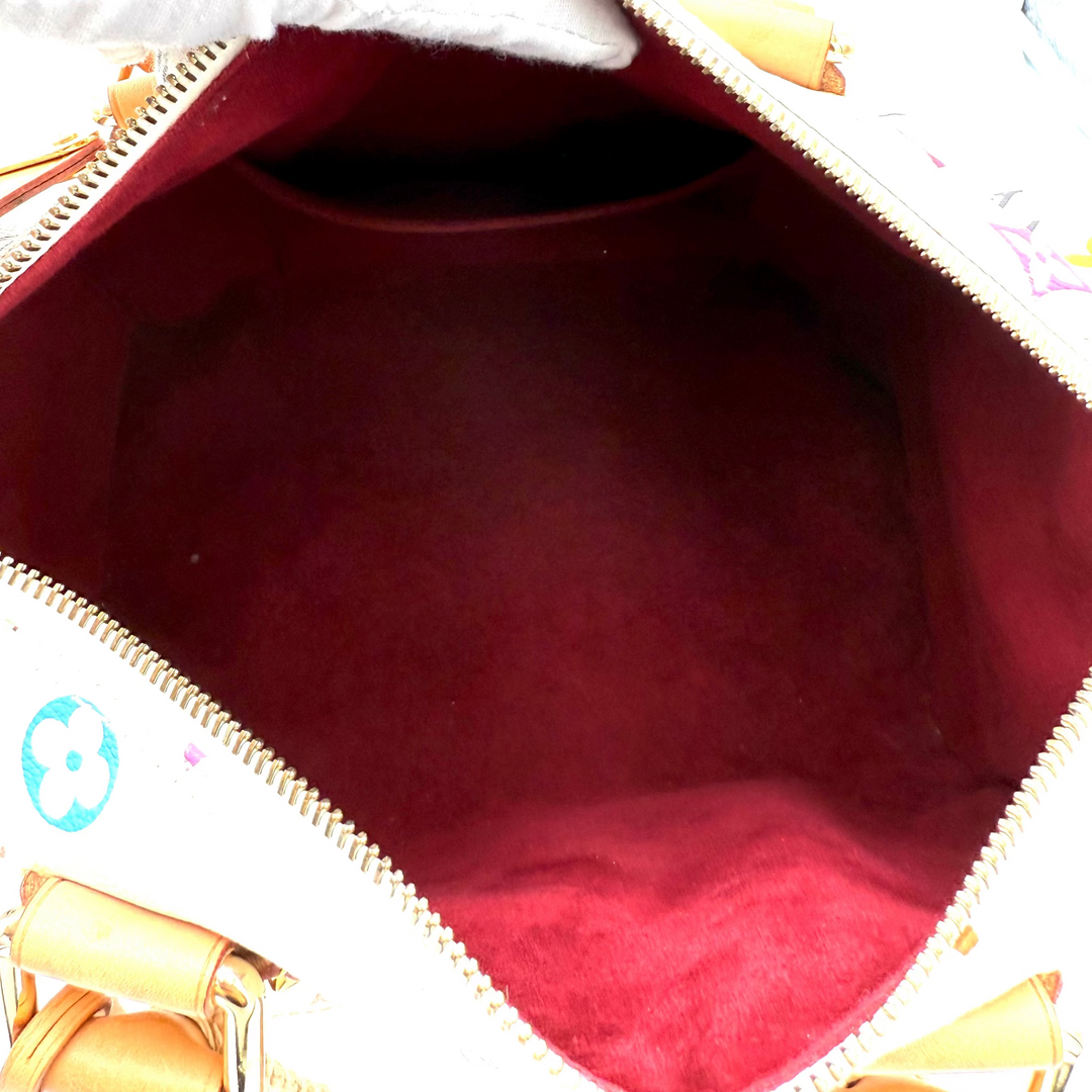 Multicolour Monogram Canvas Speedy 30 in White