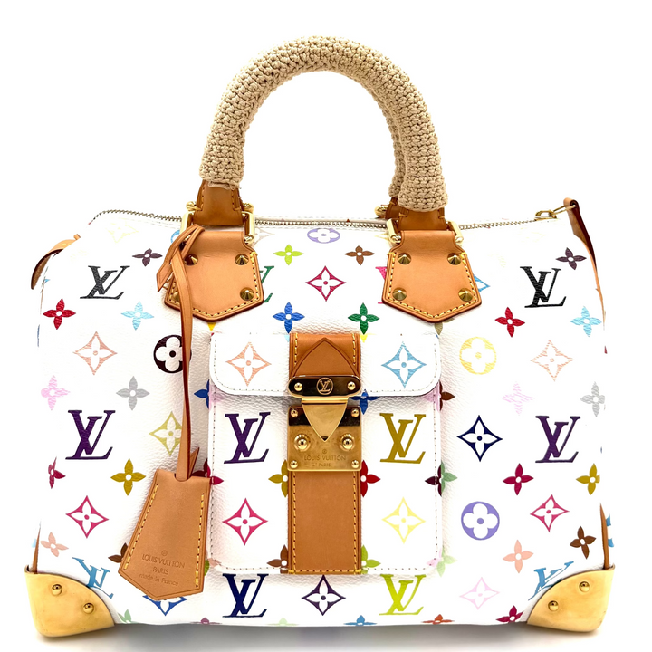 Multicolour Monogram Canvas Speedy 30 in White