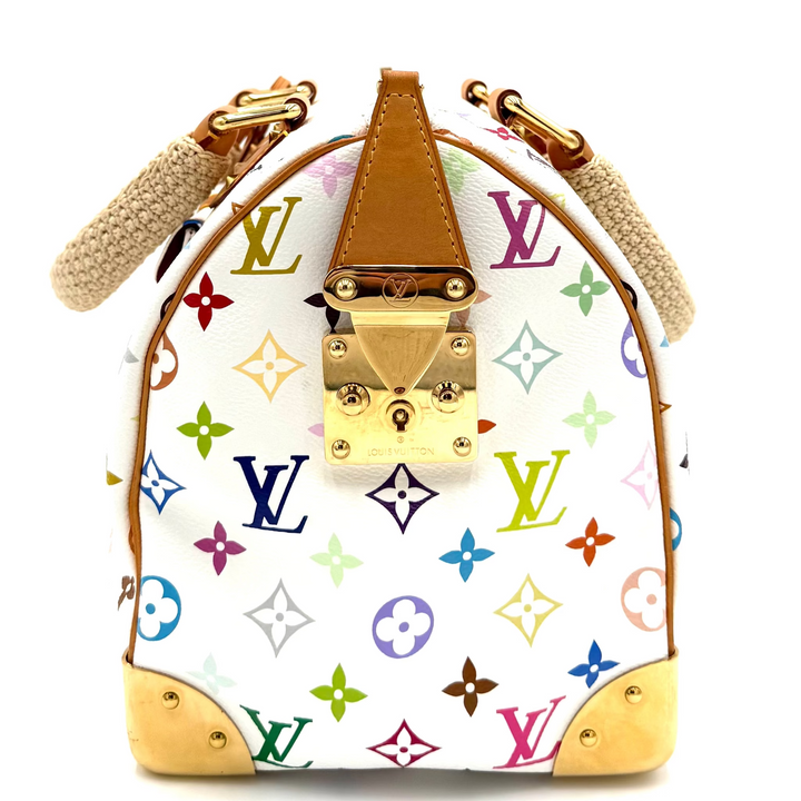 Multicolour Monogram Canvas Speedy 30 in White
