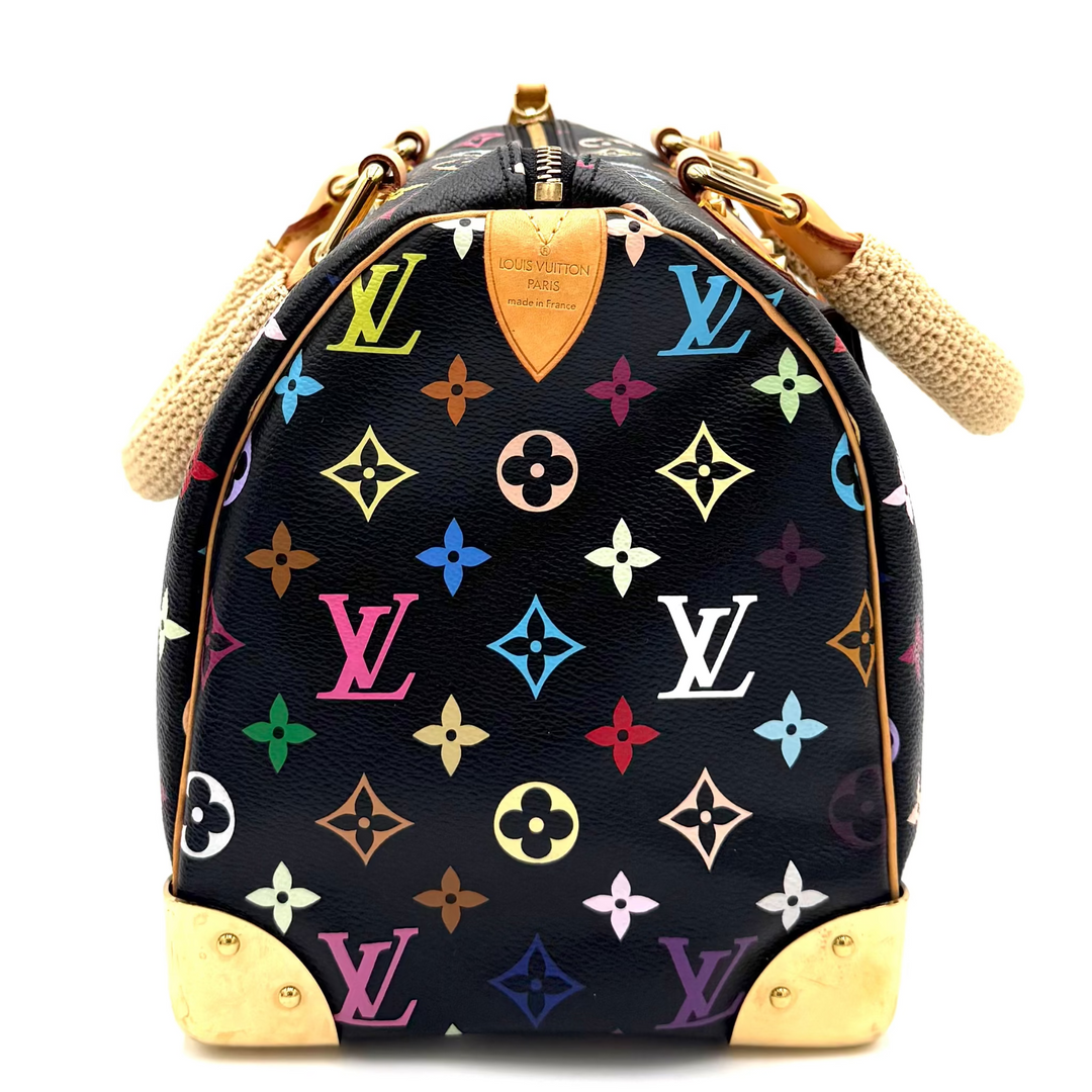 Multicolour Monogram Canvas Speedy 30 in Black