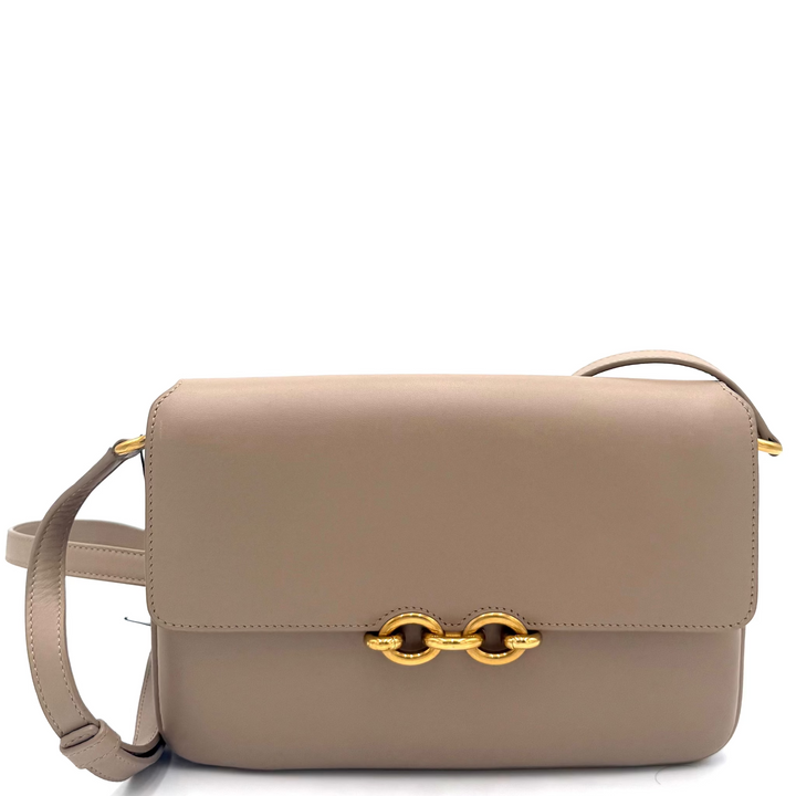 Le Maillon Beige Shoulder Bag With Matte Gold Hardware