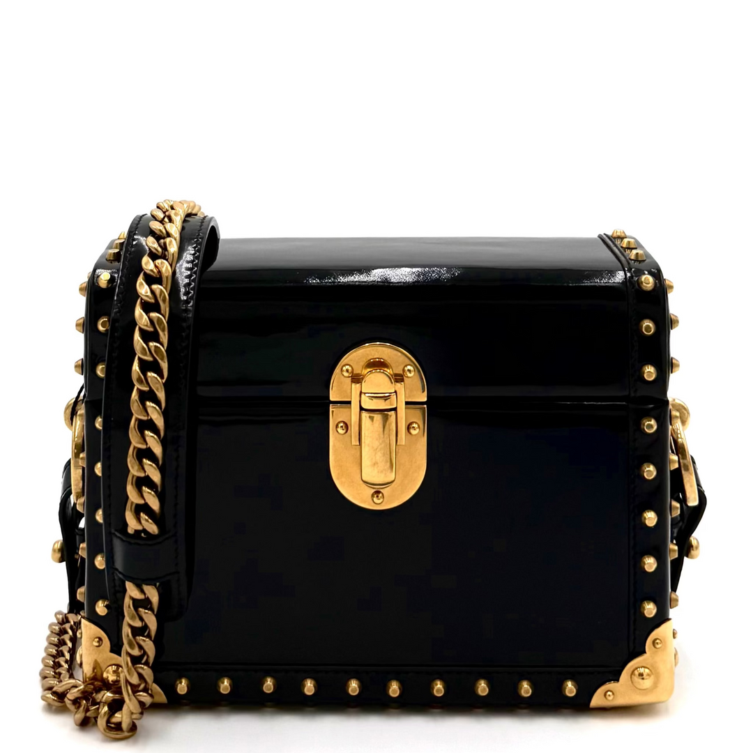 Treasure Trunk Mini Patent Leather Box Bag