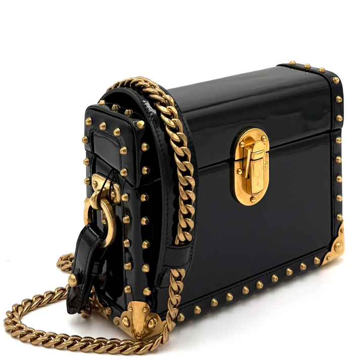 Treasure Trunk Mini Patent Leather Box Bag