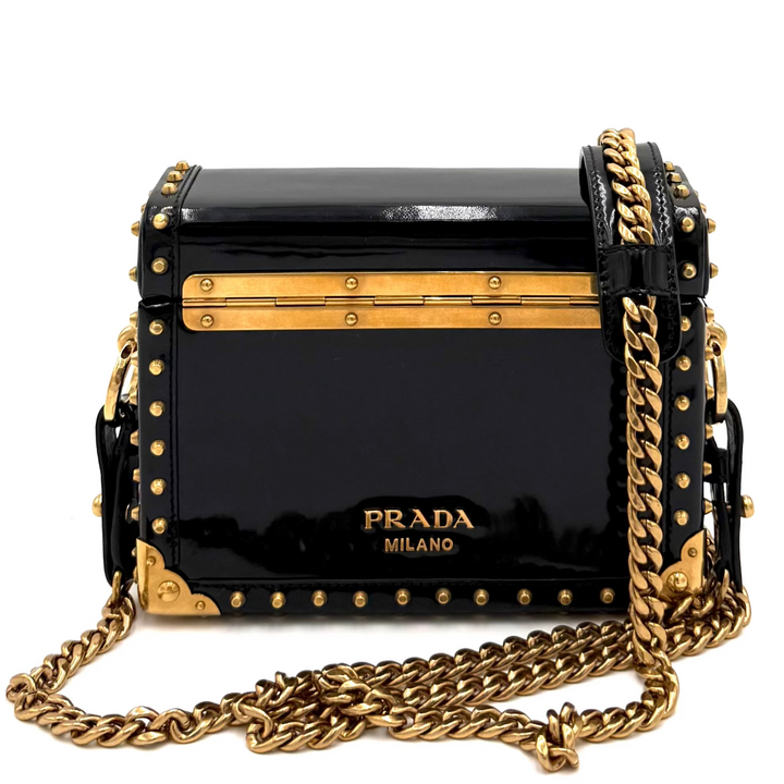 Treasure Trunk Mini Patent Leather Box Bag