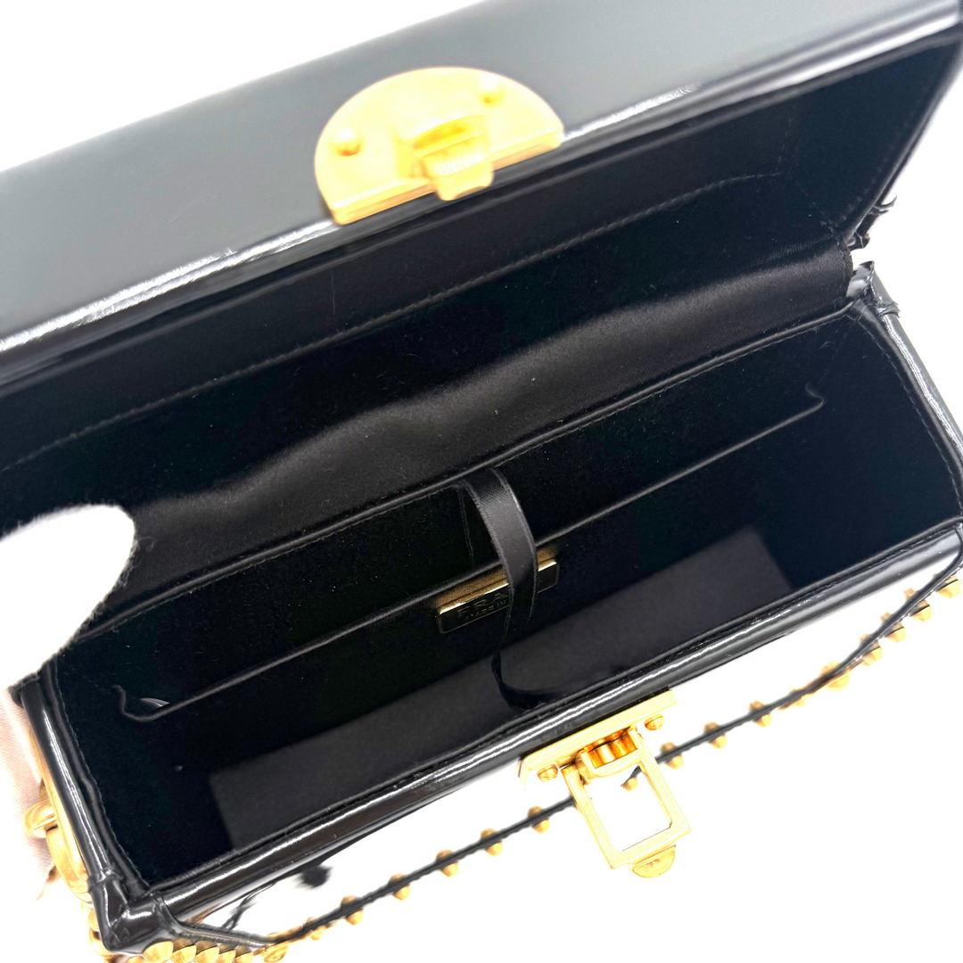 Treasure Trunk Mini Patent Leather Box Bag