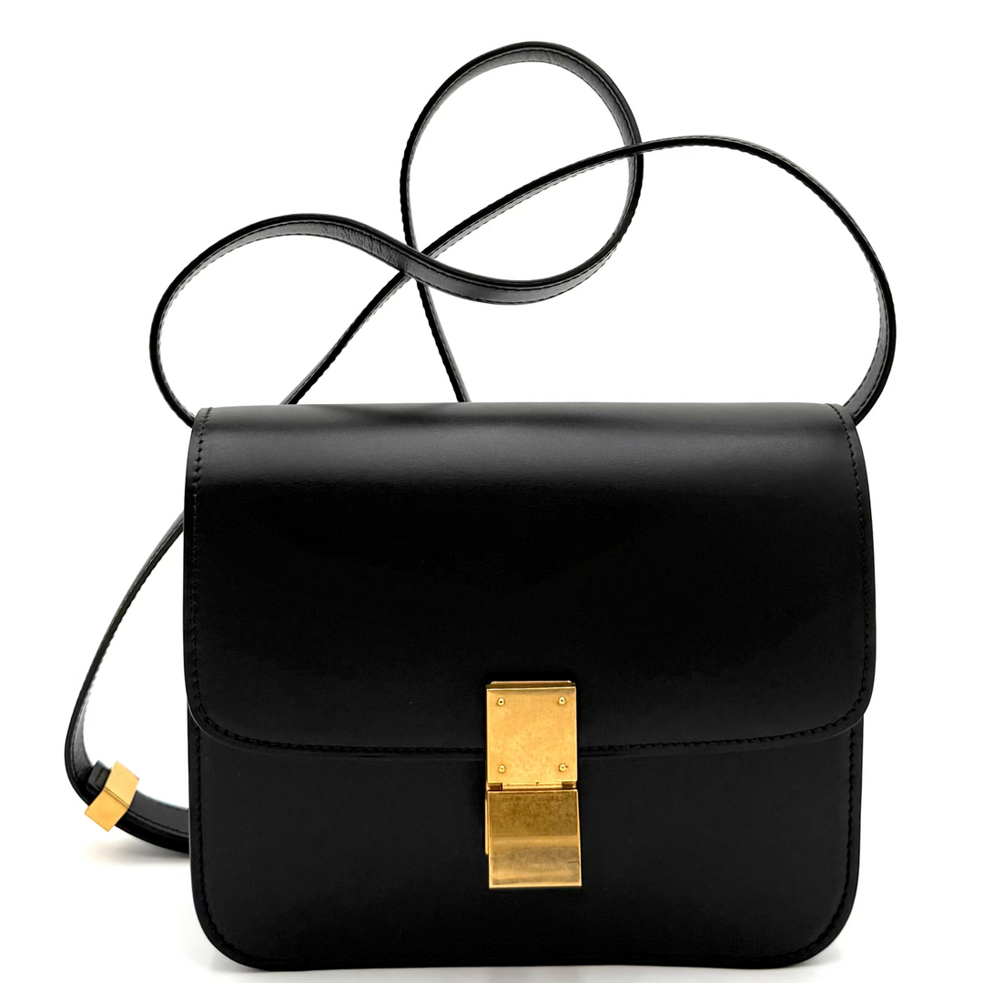 Classic Box Flap Teen Calfskin Leather Bag