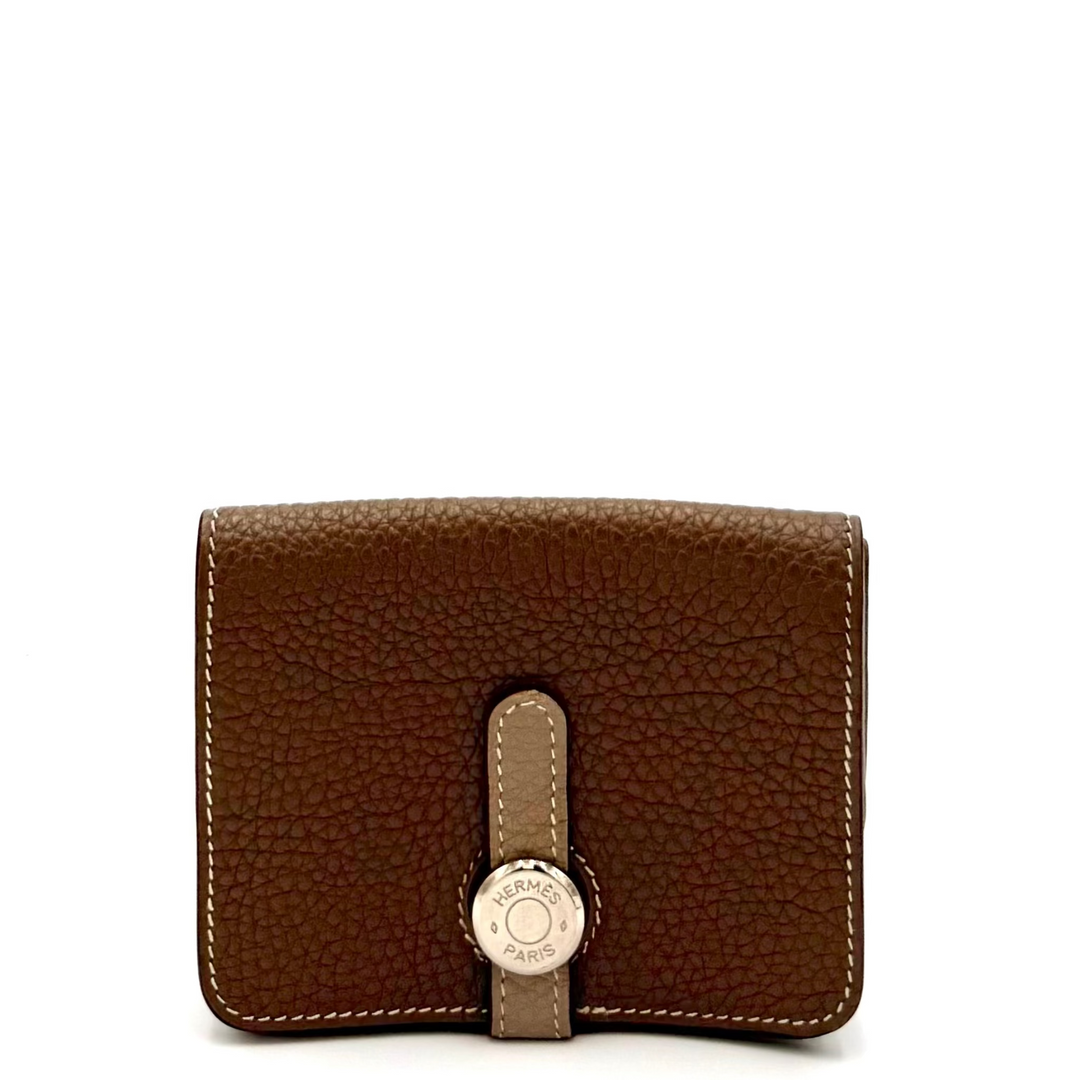 Dogon Compact Togo Leather Card Wallet