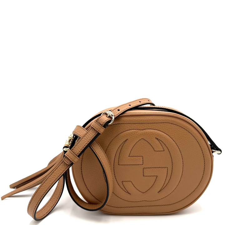 Soho Oval Pebbled Calfskin Shoulder Bag