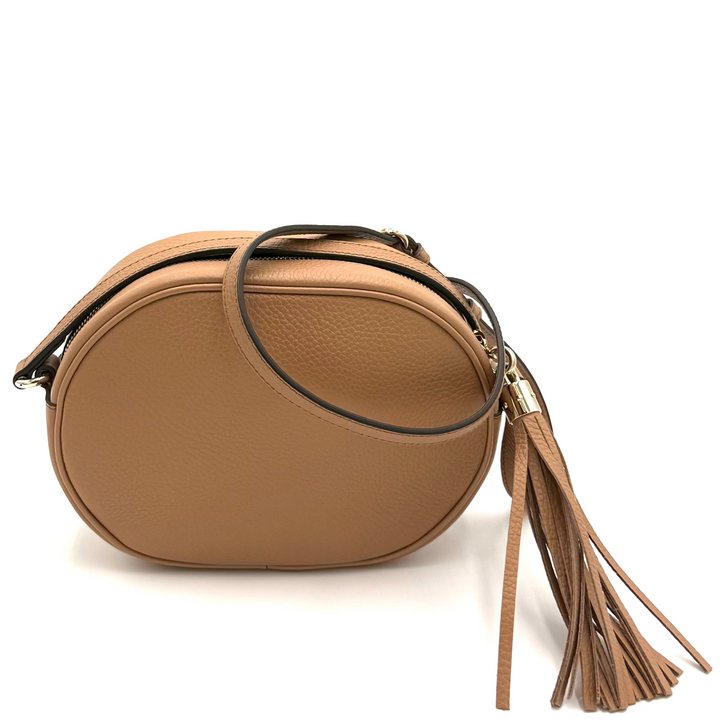 Soho Oval Pebbled Calfskin Shoulder Bag