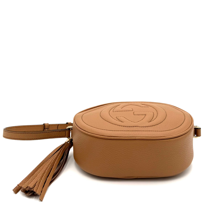 Soho Oval Pebbled Calfskin Shoulder Bag