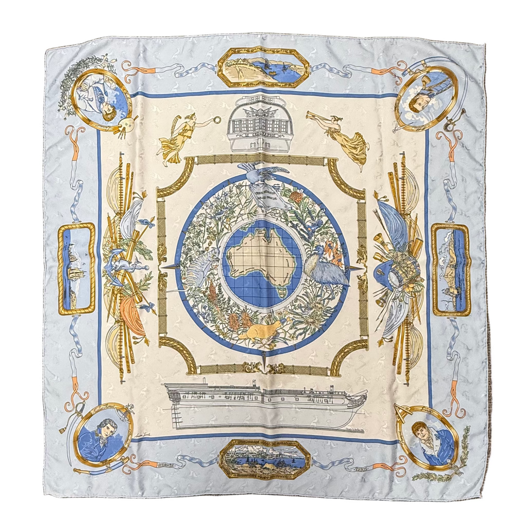 Le Geographe Silk Scarf by Sandra Laroche