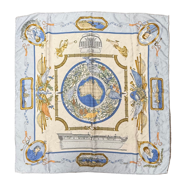 Le Geographe Silk Scarf by Sandra Laroche