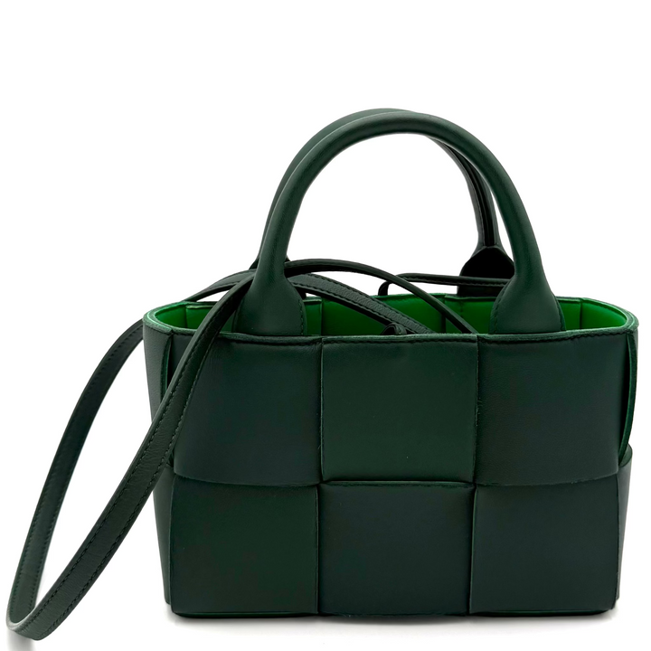 Intrecciato Candy Arco Tote Bag in Mermaid Green and Grass