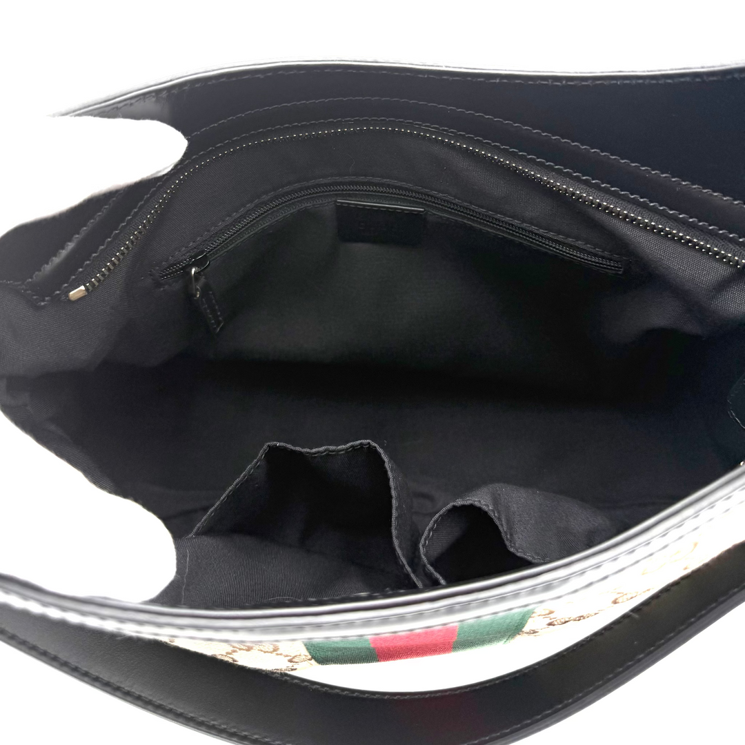 Sherry Line GG Canvas Web Hobo Shoulder Bag