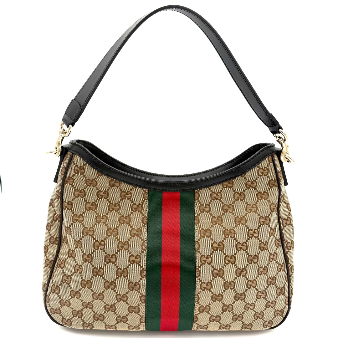 Sherry Line GG Canvas Web Hobo Shoulder Bag