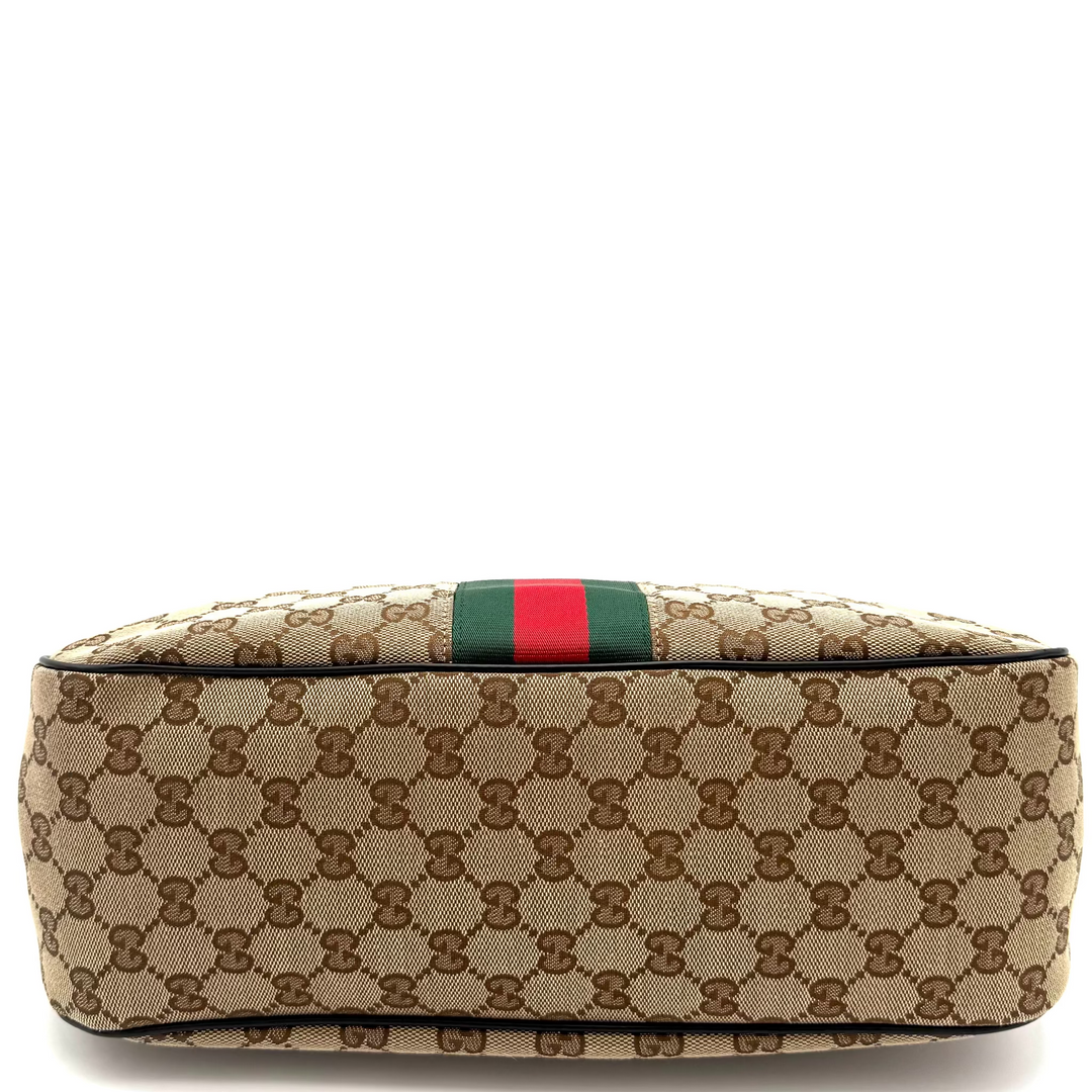 Sherry Line GG Canvas Web Hobo Shoulder Bag