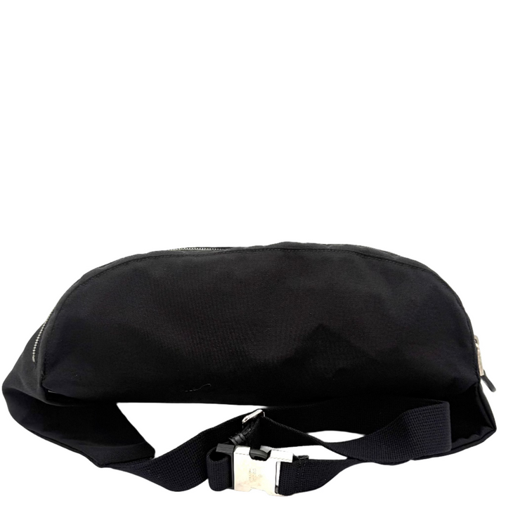Web Nylon and Leather Large Waist Bag