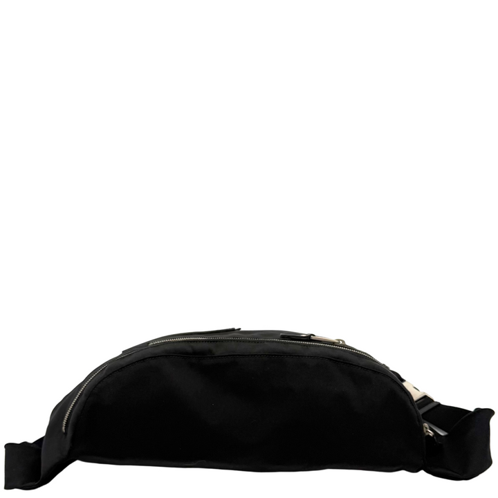 Web Nylon and Leather Large Waist Bag