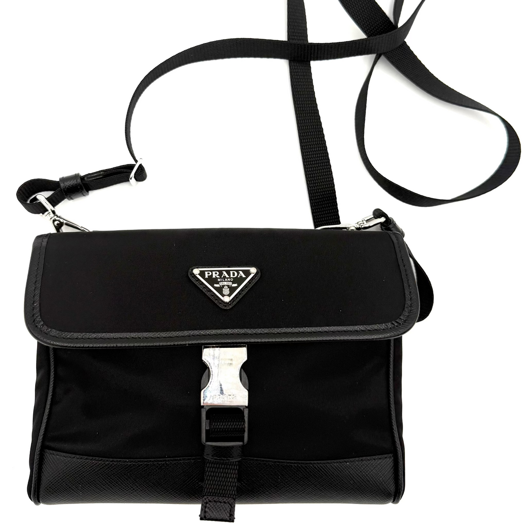 Re-Nylon and Saffiano Leather Phone Case