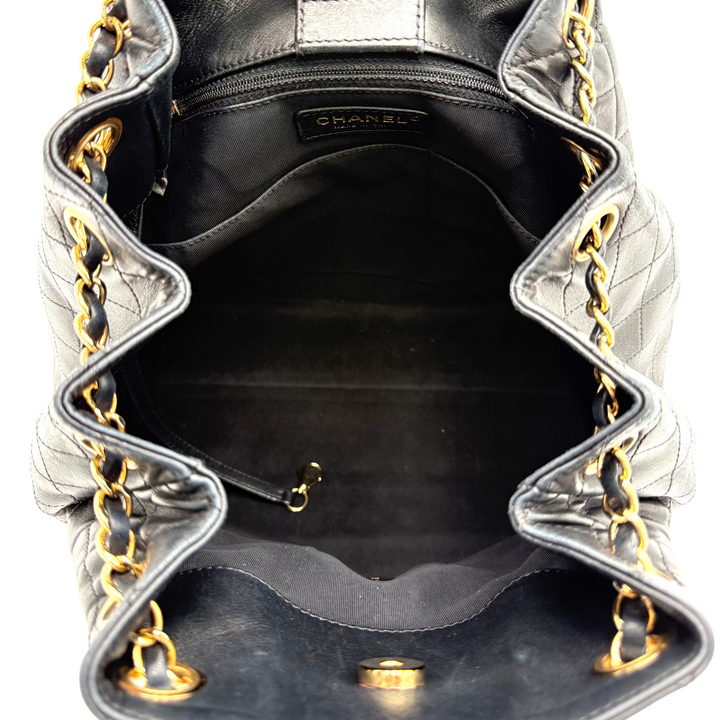 Quilted Drawstring Lambskin Bucket Bag