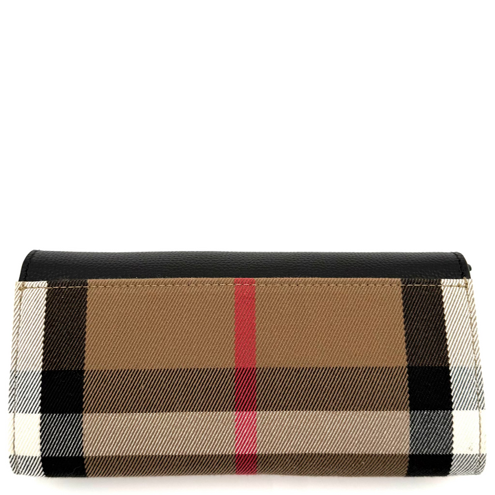Canterbury Linen Check & Leather Long Wallet