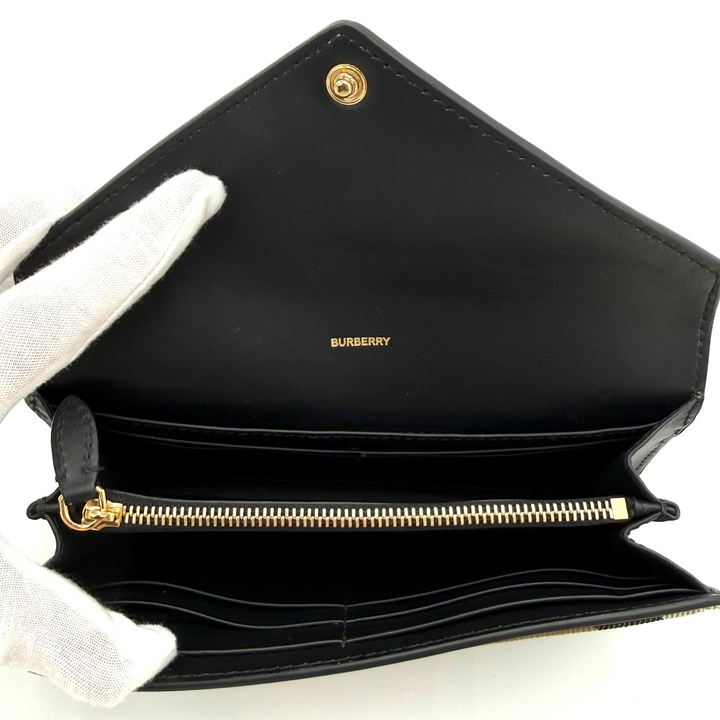 Canterbury Linen Check & Leather Long Wallet