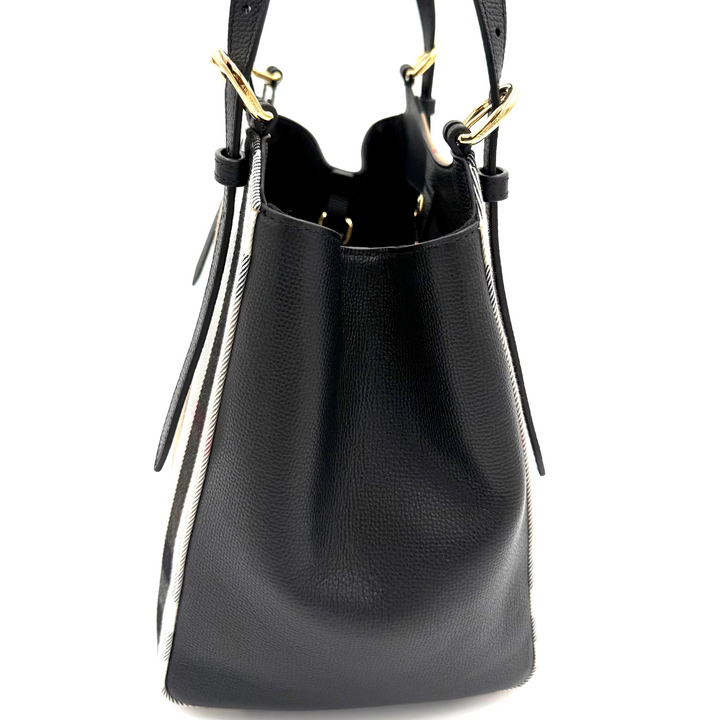 Canterbury Linen Check & Leather Tote