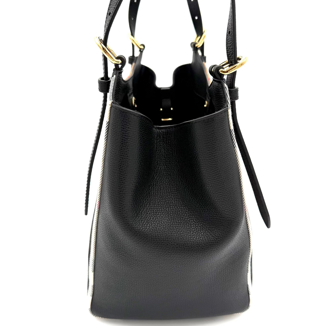 Canterbury Linen Check & Leather Tote