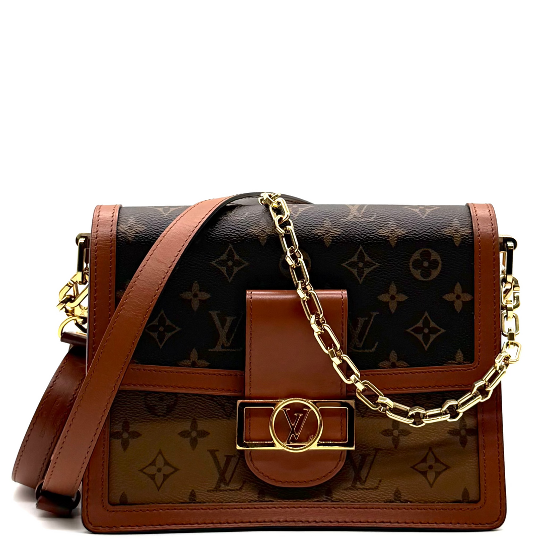 Dauphine MM Reverse Monogram Canvas Bag