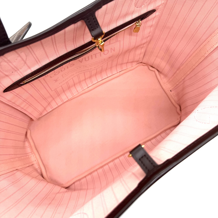 Neverfull MM Damier Ebene with Pink Interior