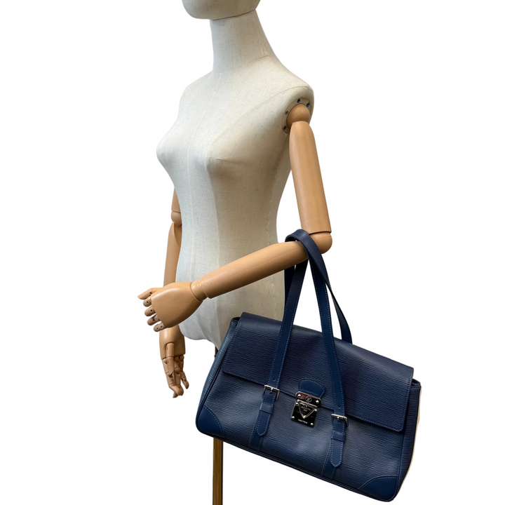 Toledo Blue Epi Leather Segur Shoulder Bag