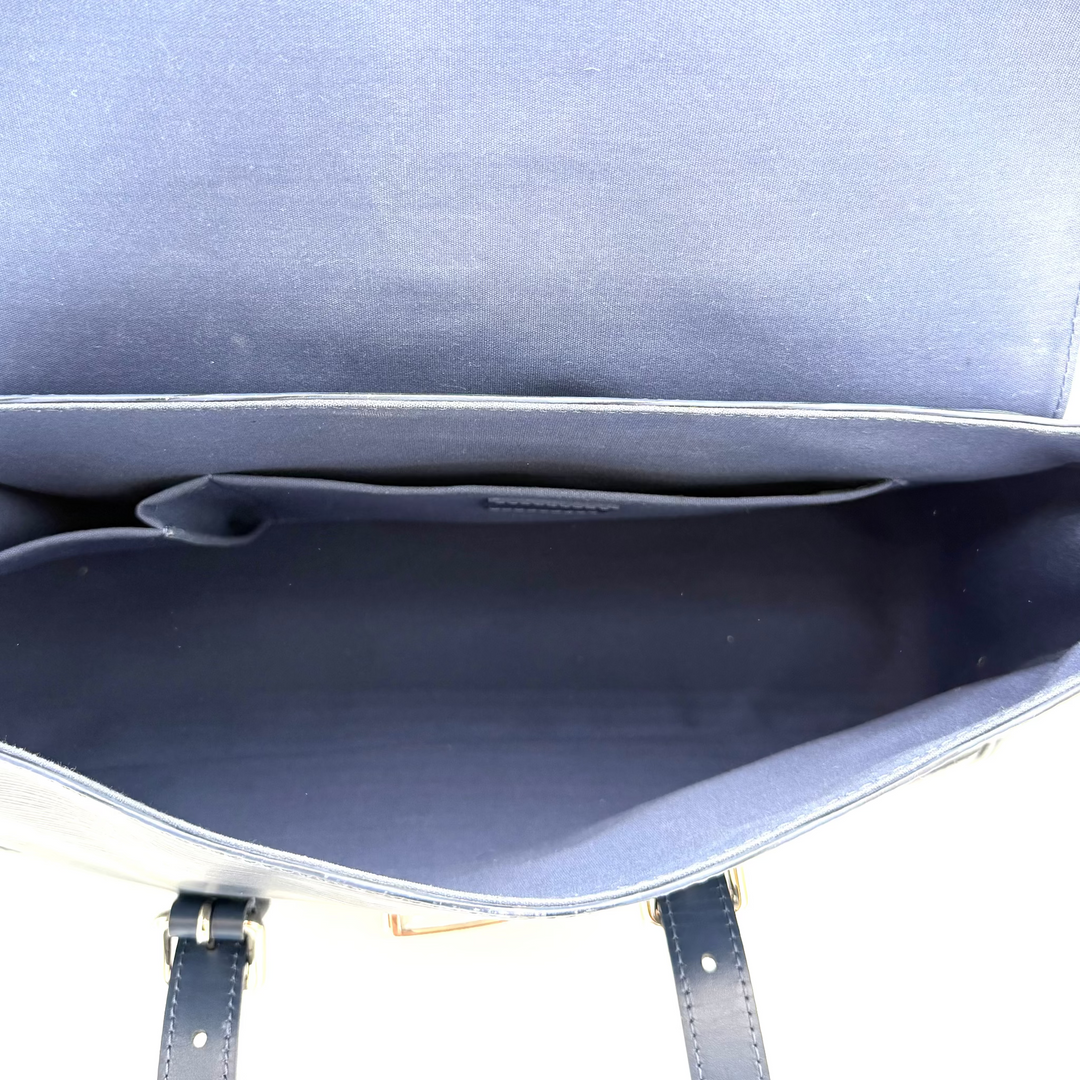 Toledo Blue Epi Leather Segur Shoulder Bag