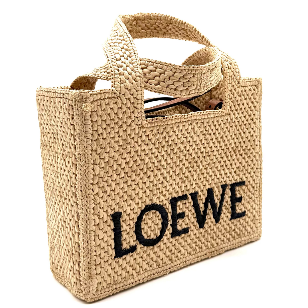 Loewe X Paula's Ibiza Small Raffia Font Tote Bag