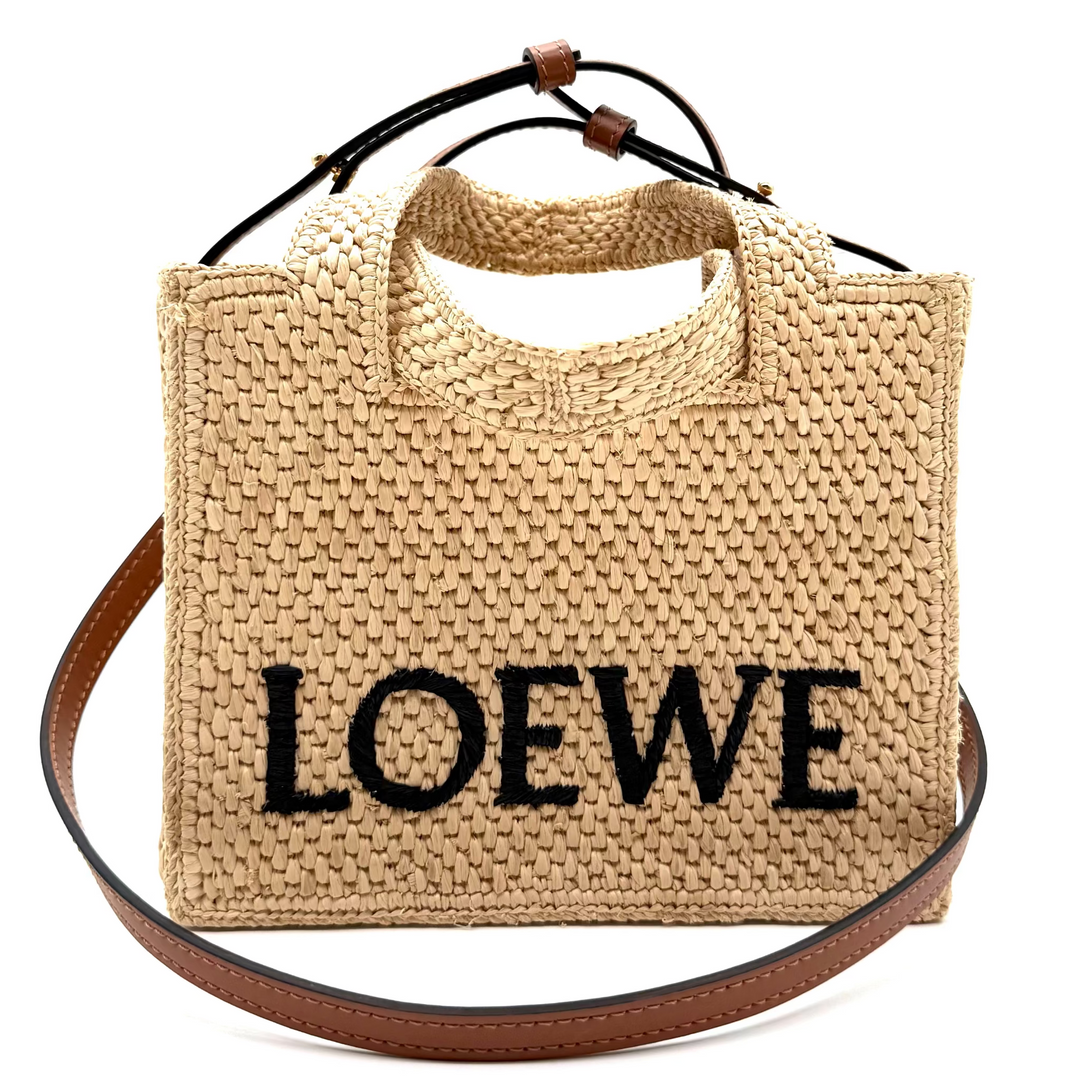 Loewe X Paula's Ibiza Small Raffia Font Tote Bag