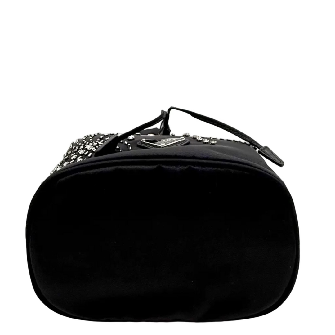 Re-Edition 1978 Crystal Embellished Re-Nylon Mini Bucket Bag