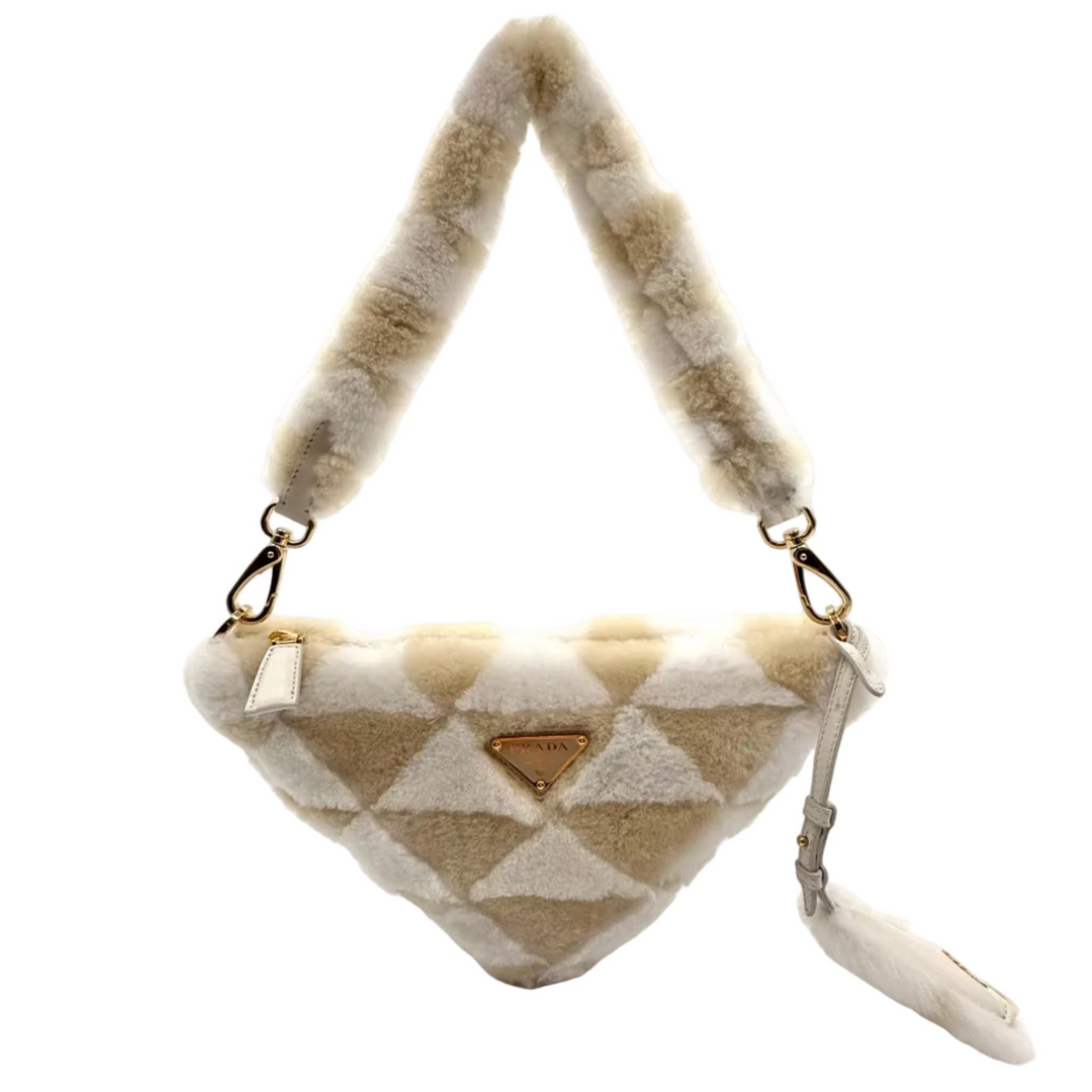 Shearling Symbole Mini Triangle Bag