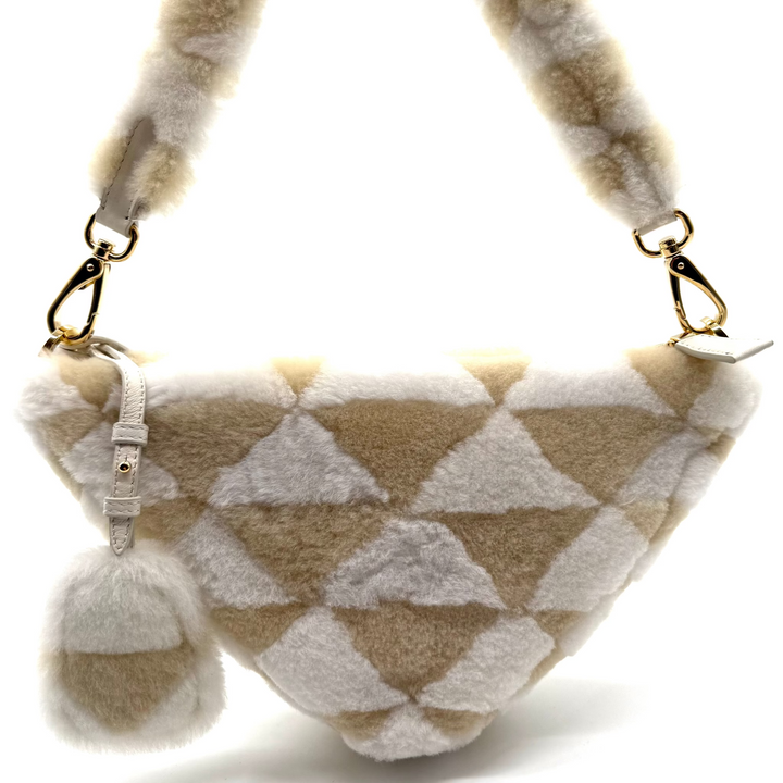 Shearling Symbole Mini Triangle Bag