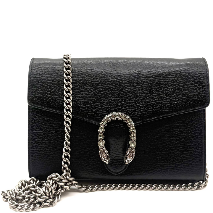 Crystal Dionysus Leather Wallet on Chain