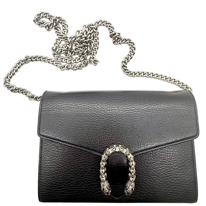 Crystal Dionysus Leather Wallet on Chain