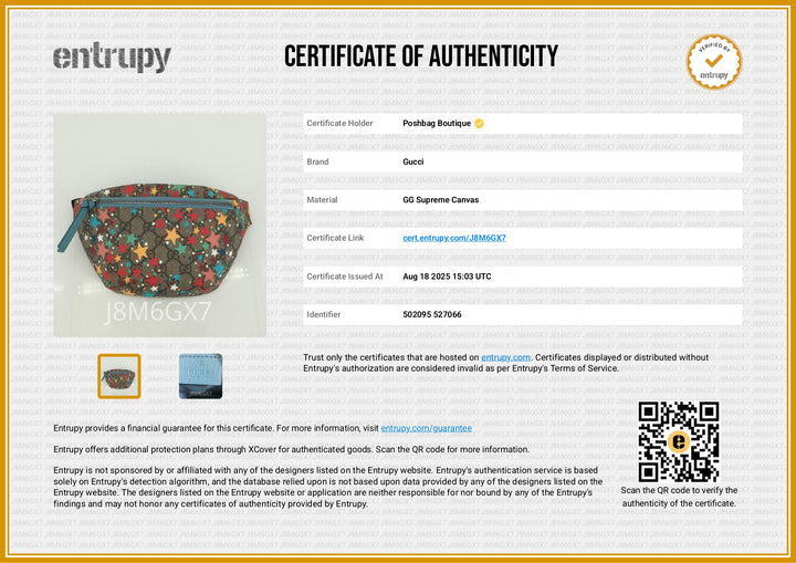 GG Star Print Supreme Monogram Canvas Children's Belt Bag